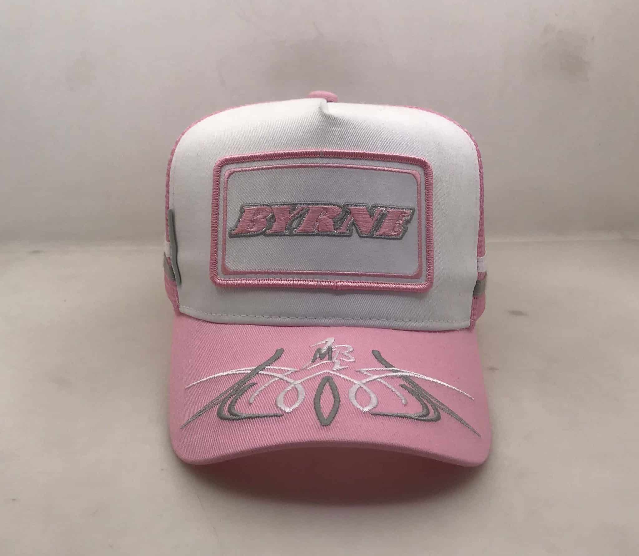 Byrne Trailers Hat (Pink On White) | Byrne Trailers